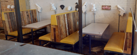 Selection of Restaurant Seating Featuring 2 x End Seating Benches and 1 x Back to Back Seating Bench