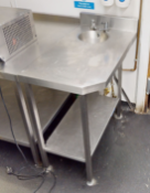1 x Stainless Steel Handwash Table with Undershelf, Mixer Taps and Sink Basin