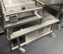 1 x Stainless Steel Appliance Workstation with Multiple Platforms and Heavy Duty Castor Wheels