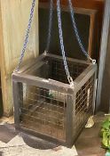 1 x Industrial Style Box Cage with Chain, Hook and Winch