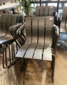 6 x Stackable 'Ocean' Chairs Featuring a Classic Danish Design with Curved Seats and Metal
