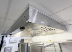 1 x Overhead Extraction Canopy - Dimensions: H42 x W218 x D150 cms