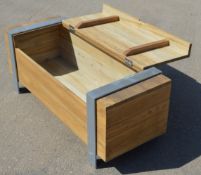 1 x Rustic Wooden Storage Chest With Metal Legs - Ref: GTC101/GTCP1 - CL1017 - Location: Altrincham