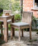 4 x Ines Porthallow Dining Chairs In Whitewashed Acacia Wood - RRP £1,000.00 - Ref: GTC117+GTC118/