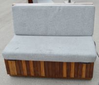 1 x Solid Wood Modular 2-Seater Straight Seating Bench with 