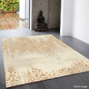 1 x Asiatic 'Xico' Luxurious Carpet Rug in Beige with a Faded Persian Rust Design - Handmade