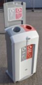 1 x Freestanding Recycling Bottle / Can Bin For Commercial Premises