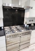 1 x SMEG Symphony 110cm Dual Fuel Range Cooker with Symphony Extractor Hood, Stainless Steel