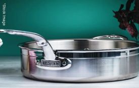 1 x HESTAN Probond Forged Stainless Steel 26Cm Covered Sauté W/ Handle - Original Price £240.00