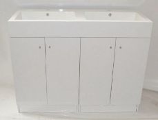1 x MyPlan 1200mm Polymarble Double Basin - 1200W x 450D mm - New/Boxed Stock - Ref: 41405011480 -