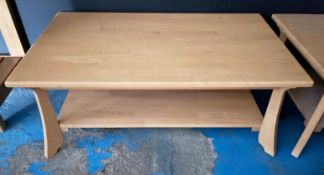 1 x Contemporary Solid Wood Coffee Table with Undershelf - CL985 - NO VAT ON THE HAMMER -