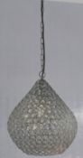 1 x Chantilly 3 Light Pendant In A Chrome Finish With Clear Crystal Buttons - Original Retail £216 -