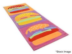 1 x THEKO Kids Menorca Burger Multicoloured Carpet Rug - Dimensions: 160 x 230cm - New/Unused Stock