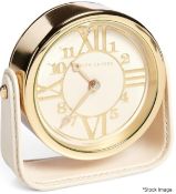 1 x RALPH LAUREN HOME Luxury 'Brennan' Solid Brass Clock with Leather Stand - Original Price £955.00