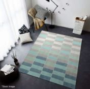 1 x ESPIRIT 'Fida' Hand-tufted 12mm Pile Carpet Rug in Blue & Grey (3801-02)