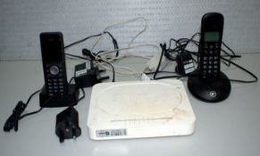 2 x Cordless Phones & Technicolour Tg589Vac V2 Wifi Hub - Ref: WSJ187 - CL983 - Location: Altrincham
