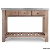 1 x Aldsworth 3-Drawer Solid Spruce Potting Table With A Galvanised Metal Top - RRP £375.00 - Ref: