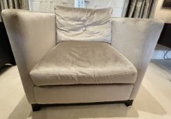 1 x Luxurious Golden Velvet and Cord Cubic Occasional Chair - Ref: BLN108 - CL939 - NO VAT ON THE