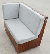 1 x Solid Wood Modular 2-Seater Left-Hand Seating Bench with 