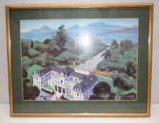 1 x Framed Edouard Collin Artprint of The Hotel Du Cap-Eden-Roc, Cannes - Ref: DRS133 - CL1003 -