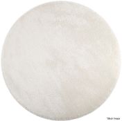 1 x ESPIRIT 'Spa' Round Shaggy 40mm Pile Carpet Rug in Cream & White, ⌀200cm RRP £230.00