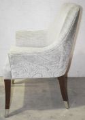 1 x Upholstered Chair in Grey with Paisley Detail on Back & Sides - Ex-Display - NO RESERVE - Ref:
