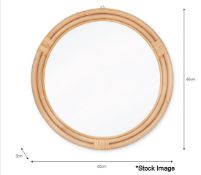 1 x Mayfield Rattan Round Mirror - RRP £170.00 - Ref: GTC138/GTCP6 - CL1017 - Location: