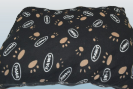 1 x Paws Fleece Two Tone Cushion Dog / Pet Bed by Les Amis - Size: 48 x 36 Inches - New and Unused
