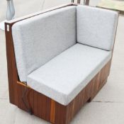 1 x Solid Wood Modular 2-Seater Right-Hand Seating Bench with 