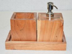 1 x PARAGON Wooden 3-Piece Bathroom Caddy Set - Ref: MRS163 - CL1012 - Location: Altrincham