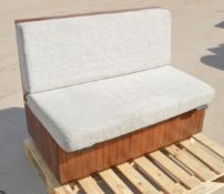 1 x Solid Wood Modular 2-Seater Straight Seating Bench with 