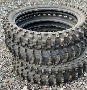 4 x Assorted Off-Road Branded Motorcycle Motorbike Tyres including Dunlop and Perelli - CL985 - NO
