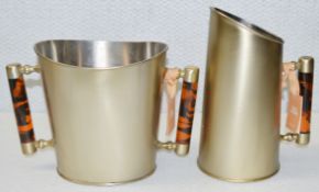 AMARA Metal Jug and Ice Bucket, both with Tortoiseshell Resin Handles - See Condition - Ref:
