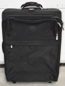 1 x ATLANTIC Large Wheeled Travel Luggage Suitcase in Black, with Telescopic Handle - Ref: