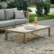 1 x Ines Porthallow Low Rectangular Acacia Wood Coffee Table - Natural - RRP £250.00 - Ref:
