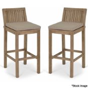1 x Pair Of Porthallow Acacia Bar Stools - RRP £550.00 - Ref: GTC163/GTCP10 - CL1017 - Location: