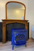1 x Jotul Gas Fire in Ceramic Blue With Surround and Mirror - CL1011 - NO VAT ON THE HAMMER - Locati