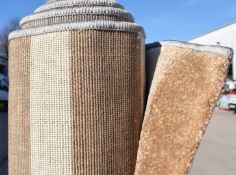 1 x GINO FALCONE 'MoveONE' Striped Carpet Rug in Brown & Cream with Grey Trim, 160 x