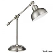 1 x Macbeth Industrial Task Lamp In A Satin Silver Finish - Original Retail £72 - Ref: K498/2017SS -