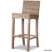 1 x Bembridge Rattan And Teak Bar Stool - RRP £260.00 - Ref: GTC133/GTCP3 - CL1017 - Location: