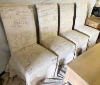 4 x Covered Dining Chairs in an Eye-catching Period-style Removable Fabric - CL985 - NO VAT ON THE