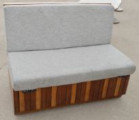 1 x Solid Wood Modular 2-Seater Straight Seating Bench with 