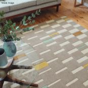 1 x SCION 'Blok Dandelion' Modern Hand-tufted 100% Pure New Wool Loop Pile Carpet Rug (24101) -