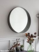 1 x Farringdon Round Steel Mirror - RRP £140.00 - Ref: GTC139/GTCP6 - CL1017 - Location: Altrincham