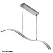 1 x Led Wing Bar Pendant Light In A Satin Silver Finish - Original Retail £224 - Ref: K475/