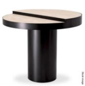1 x EICHHOLTZ 'Excelsior' Luxury Travertine Topped Side Table in Bronze - Original Price £1,795 *See