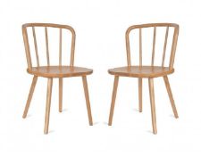 1 x Pair Of Uley Dining Chairs In Natural Ash - Ucas02 - RRP £400.00 - Ref: GTC180/GTCP13 -