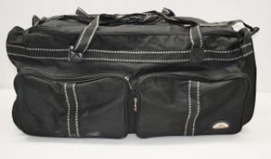 1 x COMPASS Large Rolling Holdall Split Duffel Bag Luggage in Black, with Telescopic Handle - Ref: