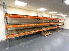3 x Bays of Heavy Duty Pallet Racking / Shelving - Includes 4 x Uprights, 18 x Crossbeams and Wooden
