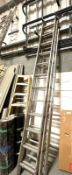 2 x Sets of Ladders Including Youngman 500 Extending Ladders with 12 Treads on Each Section and a Ly